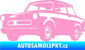 Samolepka Trabant karikatura levá světle růžová