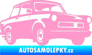 Samolepka Trabant karikatura pravá světle růžová