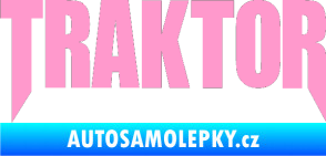 Samolepka Traktor - music světle růžová