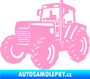 Samolepka Traktor 002 levá Zetor světle růžová