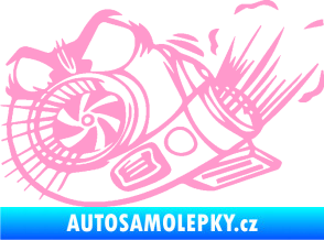 Samolepka Turbo 003 levá angry světle růžová