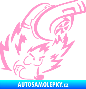 Samolepka Turbo ježek pravá světle růžová