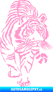 Samolepka Tygr 001 pravá světle růžová