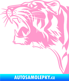 Samolepka Tygr 002 levá světle růžová