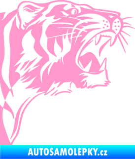 Samolepka Tygr 002 pravá světle růžová