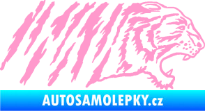 Samolepka Tygr 004 pravá světle růžová