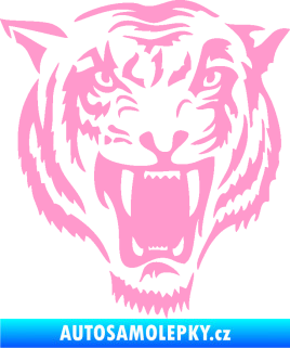 Samolepka Tygr 005 pravá hlava světle růžová