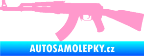 Samolepka Útočná puška AK 47 levá světle růžová