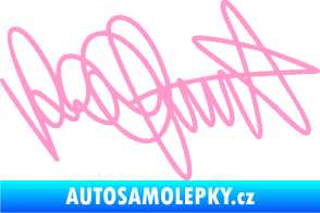 Samolepka Valentino Rossi podpis světle růžová