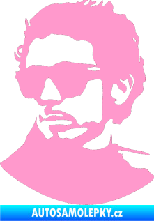Samolepka Valentino Rossi silueta levá světle růžová