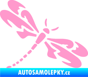 Samolepka Vážka 001 pravá světle růžová