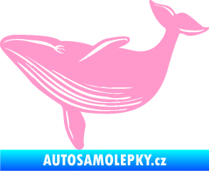 Samolepka Velryba 002 levá světle růžová