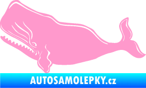 Samolepka Velryba 003 levá světle růžová