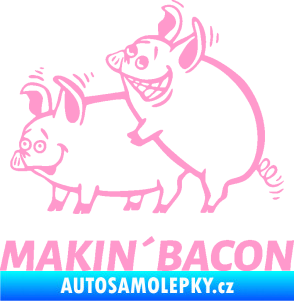 Samolepka Veselá prasátka makin bacon levá světle růžová