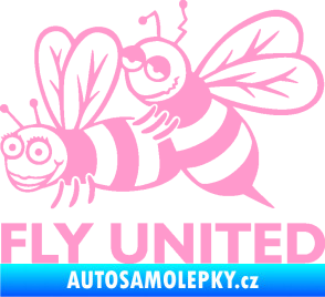 Samolepka Veselé vosy fly united levá světle růžová