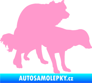 Samolepka Veselí pejsci pravá světle růžová