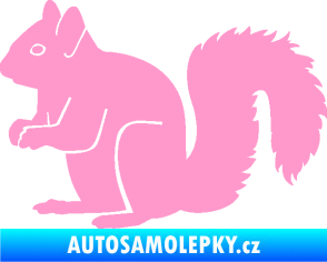 Samolepka Veverka 001 levá světle růžová