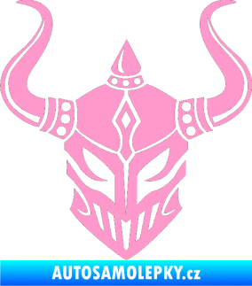 Samolepka Vikingská helma světle růžová