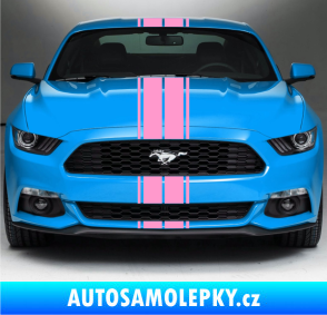 Samolepka Viper pruhy dvojité  1,5 cm + 10 cm + 10 cm + 1,5 cm světle růžová