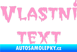 Samolepka Vlastní text - QTGhoul Face světle růžová