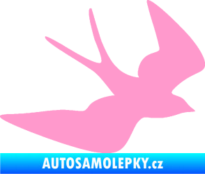Samolepka Vlaštovka 001 pravá světle růžová