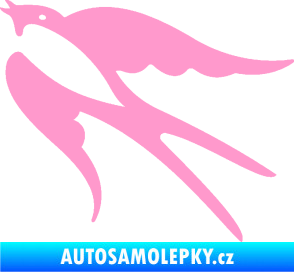 Samolepka Vlaštovka 003 levá světle růžová