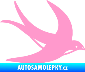 Samolepka Vlaštovka 004 pravá světle růžová