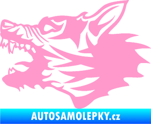 Samolepka Vlk 003 levá světle růžová