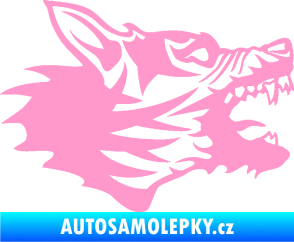 Samolepka Vlk 003 pravá světle růžová