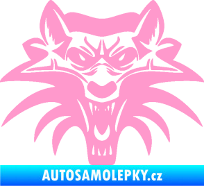 Samolepka Vlk 022 světle růžová