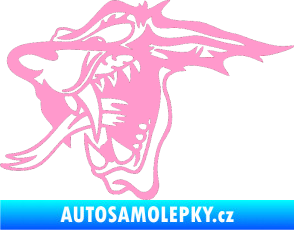 Samolepka Vlk levá světle růžová