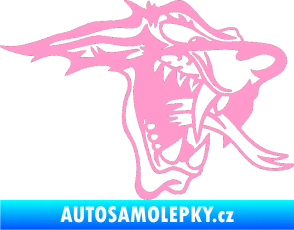 Samolepka Vlk pravá světle růžová