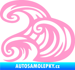Samolepka Vlny 004 levá moře světle růžová