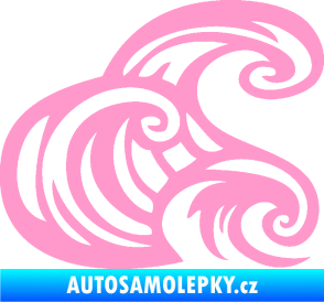 Samolepka Vlny 004 pravá moře světle růžová