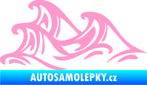 Samolepka Vlny 005 levá moře světle růžová