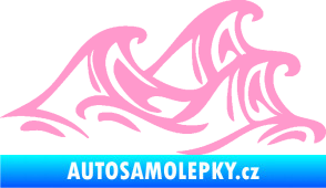 Samolepka Vlny 005 pravá moře světle růžová