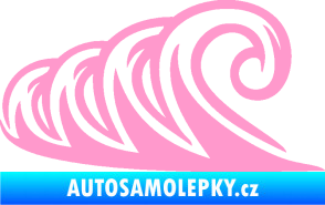Samolepka Vlny 006 levá moře světle růžová