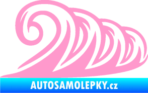Samolepka Vlny 006 pravá moře světle růžová