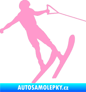 Samolepka Vodní lyže 001 pravá světle růžová