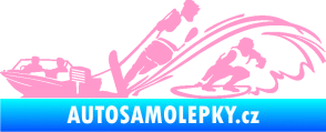 Samolepka Vodní lyžování a surf levá světle růžová