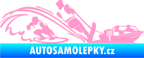 Samolepka Vodní lyžování a surf pravá světle růžová