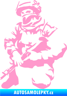Samolepka Voják 008 levá světle růžová