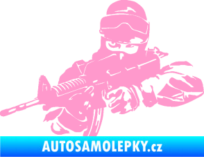 Samolepka Voják 009 levá světle růžová