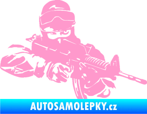 Samolepka Voják 009 pravá světle růžová