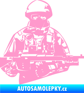 Samolepka Voják 013 pravá světle růžová