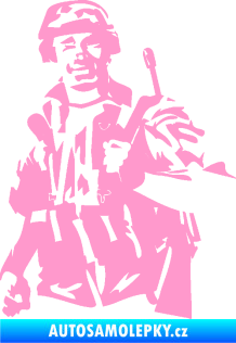 Samolepka Voják 014 levá světle růžová