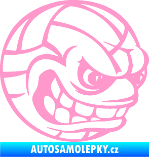 Samolepka Volejbalový míč 001 pravá s obličejem světle růžová