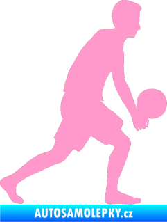 Samolepka Voleybal 014 pravá světle růžová