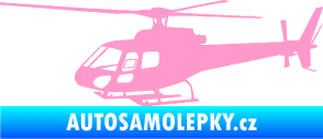 Samolepka Vrtulník 002 levá helikoptéra světle růžová