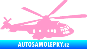 Samolepka Vrtulník 003 pravá helikoptéra světle růžová